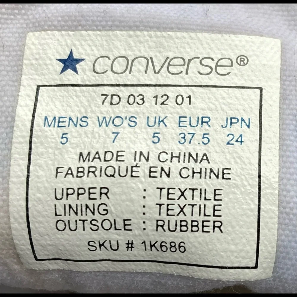 CONVERSE ALL STARS Shoes CHUCK TAYLOR Sneakers Blue White Size 7 - Picture 9 of 11